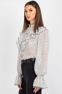Блуза VIZAVI 744.1 черно-белый_горох - фото 4