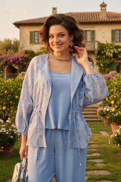 Блуза, брюки Liliana 1535 голубой - фото 2