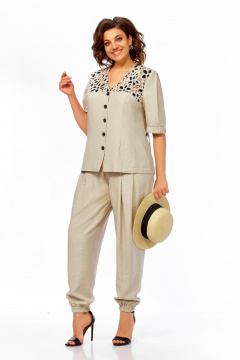 Брюки, жилет Ольга Стиль С-1023 бежевый - фото 2
