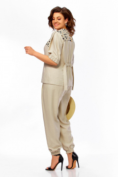 Брюки, жилет Ольга Стиль С-1023 бежевый - фото 3