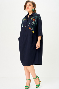 Платье SOVA 11318 синий - фото 2