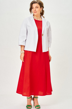 Жакет, платье SOVA 11323 белый-красный - фото 2