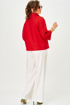 Брюки, жакет SOVA 11333 красно-молочный - фото 5