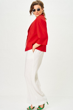 Брюки, жакет SOVA 11333 красно-молочный - фото 4