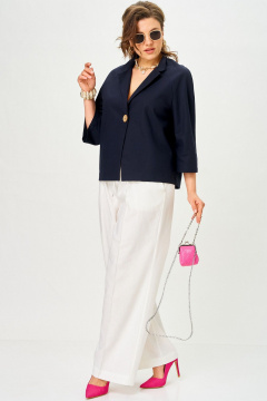 Брюки, жакет SOVA 11333 синий-молочный - фото 3