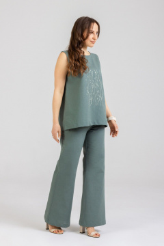 Блуза, брюки Mirolia 1297+1257 олива - фото 2