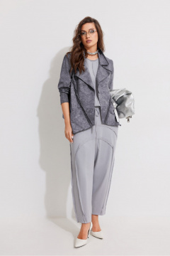 Брюки, жакет, топ ElPaiz 1357 светло-серый+темно-серый - фото 1