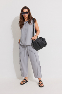 Брюки, жакет, топ ElPaiz 1357 светло-серый+темно-серый - фото 3