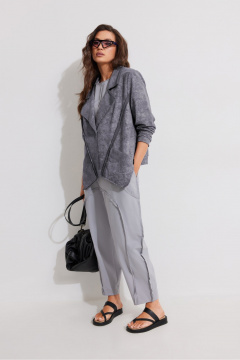 Брюки, жакет, топ ElPaiz 1357 светло-серый+темно-серый - фото 2