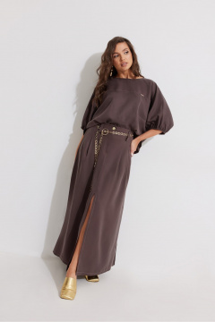 Блуза, юбка ElPaiz 1360 шоколад - фото 3