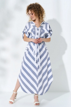 Платье Anastasia 719 серо-синий - фото 4