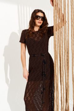 Платье ELLETTO 11139 коричневый - фото 3