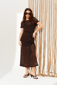 Платье ELLETTO 11139 коричневый - фото 1