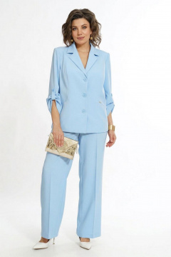 Брюки, жакет Alani Collection 2555 голубой - фото 1