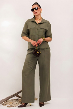 Брюки, жакет Galean Style 982.1 светлый-хаки - фото 1