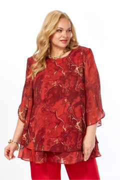 Блуза Элль-стиль 2213/16а красный_мрамор - фото 5