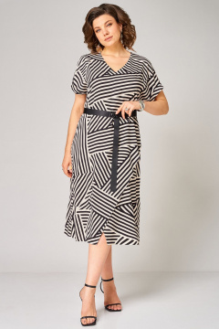 Платье Мишель стиль 1370 черно-бежевый - фото 3