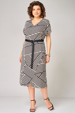 Платье Мишель стиль 1370 черно-бежевый - фото 1