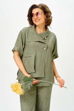 Блуза, брюки Vilena 1153 хаки - фото 4