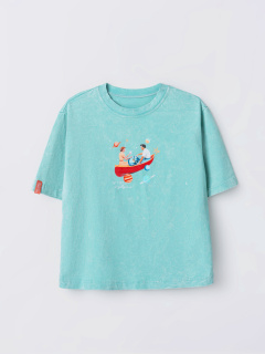 Футболка Mark Formelle 112862/25-ОБР41696П-0 ACID_WASH_на_пыльной_бирюзе_печать_009.2_Эйсид_2 - фото 2