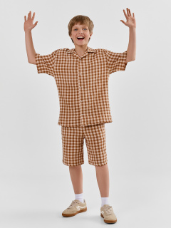 Рубашка Mark Formelle 113467/25-41590П-9 коричневая_клетка_виши - фото 4