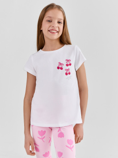 Футболка Mark Formelle 117892-2/25-36237П-0 белый_вишенки_на_розовом_2_сл_1изд_печ_на_пол - фото 2