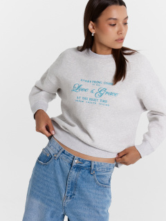 Свитшот Mark Formelle 122813/1/25-42149Ц-7П-2 серый_меланж_4306_А_437_D_вышивка - фото 1