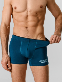 Трусы Mark Formelle 411134-2/25-5235П-5 изумруд_доберманы_на_серо_бирюзовом_3_сл_1тр_на_ЛВ - фото 1