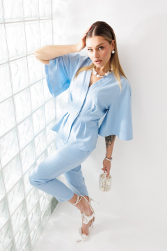 Брюки, жакет Mubliz 324 голубой - фото 4