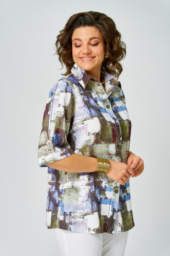 Рубашка БелЭльСтиль 881-3_36_22 голубой - фото 2