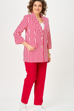 Брюки, жакет БелЭльСтиль 762-3_24_22+609 красная-полоска - фото 4