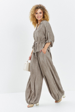 Блуза, брюки Euromoda 716 бежевый_меланж - фото 3