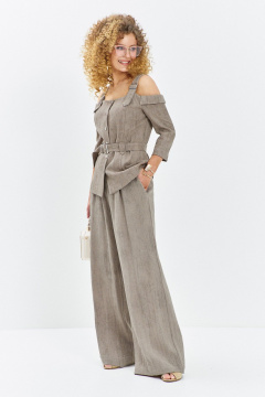 Блуза, брюки Euromoda 713 бежевый_меланж - фото 2