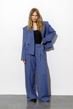 Брюки, баска, жакет PiRS 6429 темно-голубая_полоска - фото 3