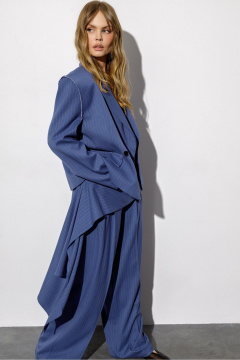 Брюки, баска, жакет PiRS 6429 темно-голубая_полоска - фото 2