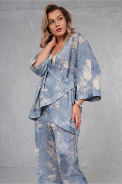 Жакет Erika 1739-6 голубой_серый - фото 3