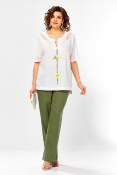 Блуза, брюки Jurimex 3502 белый-олива - фото 2