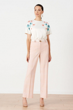 Брюки Nelva 31139 персиковая_клетка - фото 2