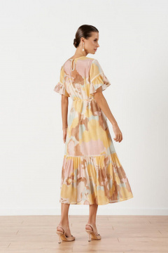 Платье Nelva 51666 желтый_принт - фото 3