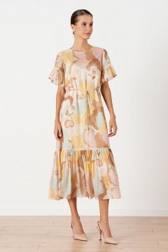 Платье Nelva 51666 желтый_принт - фото 1