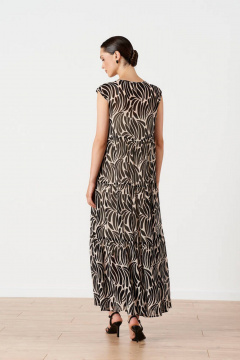 Платье Nelva 51671 черно-бежевый_принт - фото 4