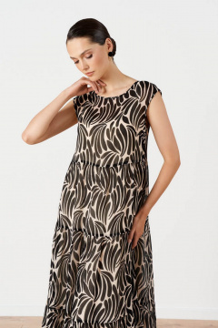 Платье Nelva 51671 черно-бежевый_принт - фото 3