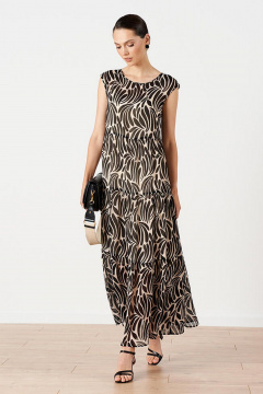 Платье Nelva 51671 черно-бежевый_принт - фото 1