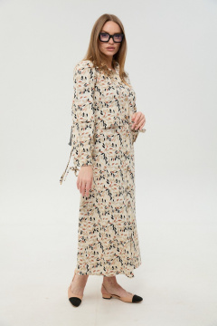 Платье NikVa 944-11 песочный_мультиколор - фото 4