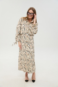 Платье NikVa 944-11 песочный_мультиколор - фото 2