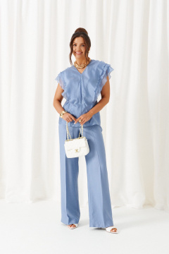 Блуза, брюки Beautiful&Free 6467 голубой - фото 4