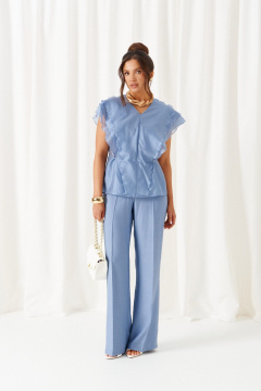 Блуза, брюки Beautiful&Free 6467 голубой - фото 1