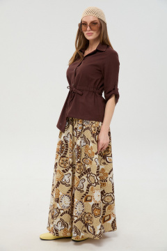 Жакет, юбка NikVa 917-11 шоколад_и_шоколадный_мультиколор - фото 2