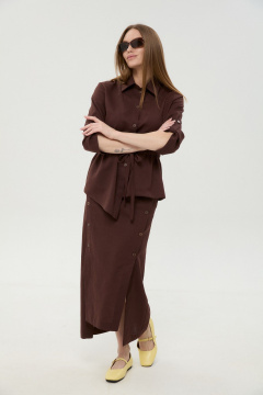 Жакет, юбка NikVa 980-5 шоколад - фото 4