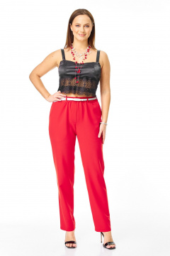 Брюки, топ T&N 7743 черно-красный - фото 1
